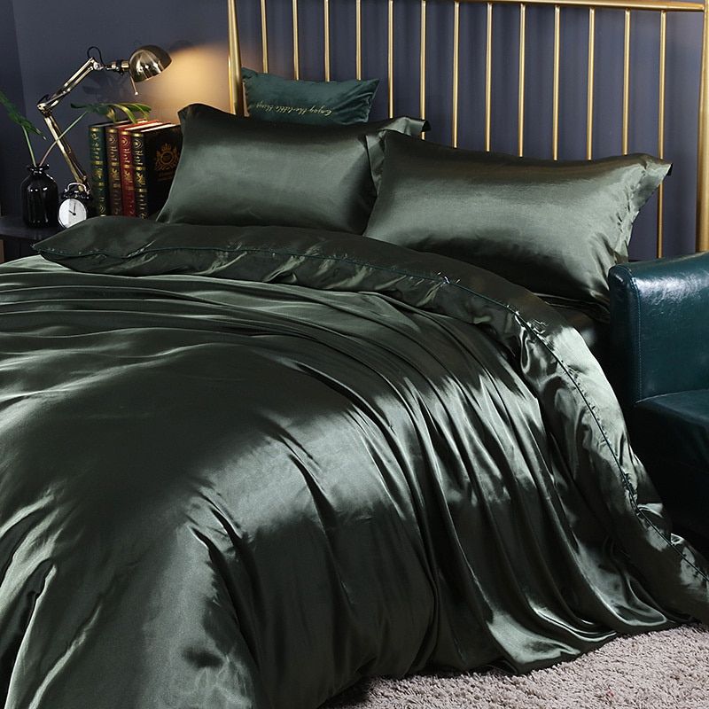 Luxe Satijnen Beddengoed Set – 4-Delig Zijdezacht & Ademend