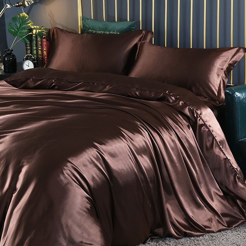 Luxe Satijnen Beddengoed Set – 4-Delig Zijdezacht & Ademend