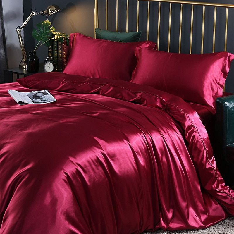 Luxe Satijnen Beddengoed Set – 4-Delig Zijdezacht & Ademend