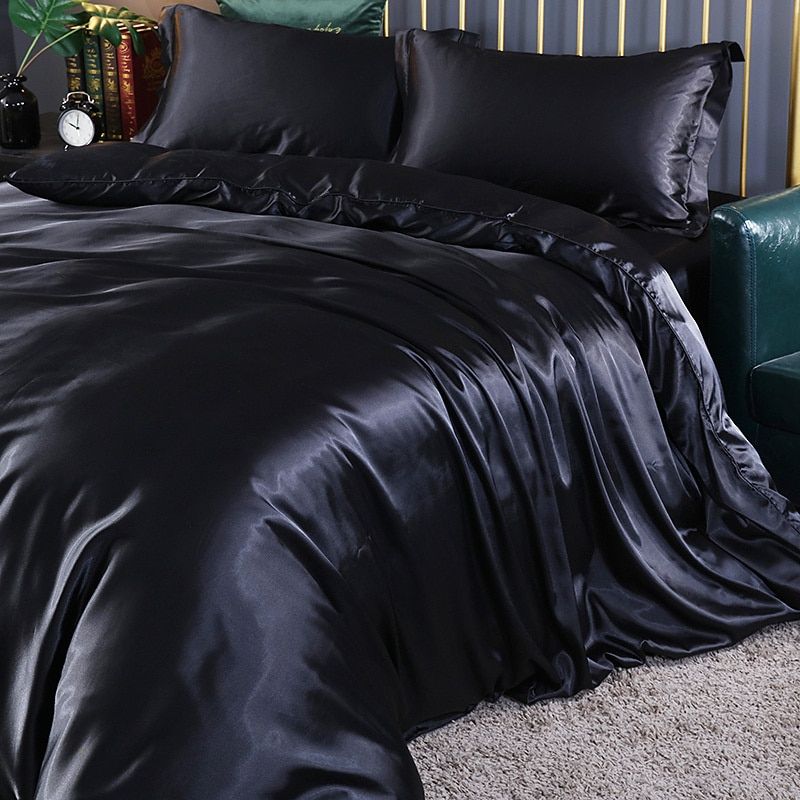 Luxe Satijnen Beddengoed Set – 4-Delig Zijdezacht & Ademend