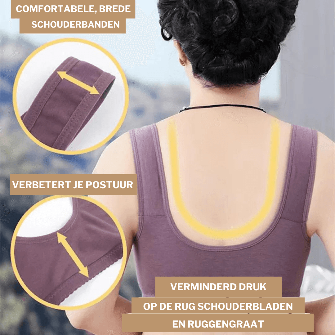 Ondersteunende Comfy BH met voorknoopsluiting