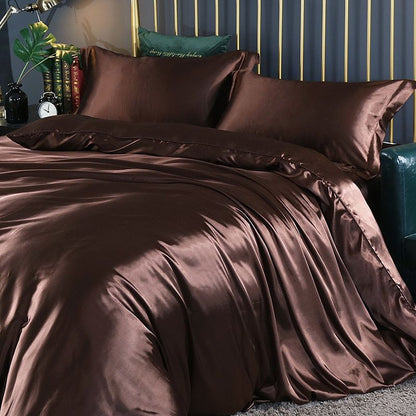 Luxe Satijnen Beddengoed Set – 4-Delig Zijdezacht & Ademend