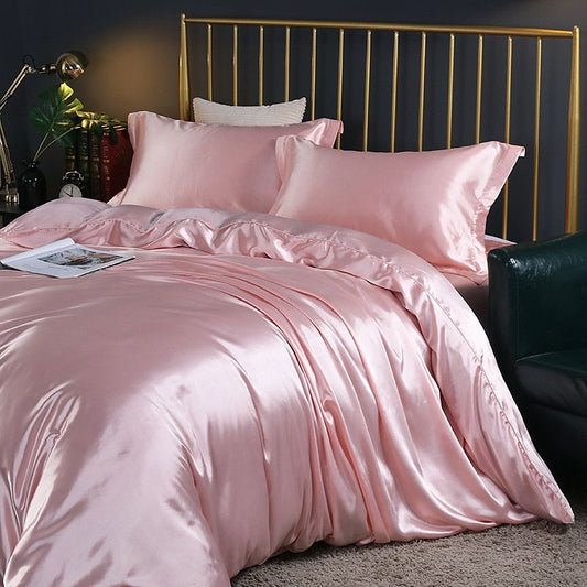 Luxe Satijnen Beddengoed Set – 4-Delig Zijdezacht & Ademend