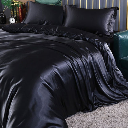 Luxe Satijnen Beddengoed Set – 4-Delig Zijdezacht & Ademend